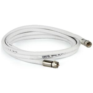 Cabo Coaxial Rg06 Pvc 75 Ohms Branco 40% Bl Malha Cobre Com Conector