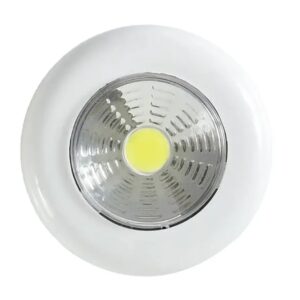 Luminária Botão Led Sobrepor Branco 0,5w 3 Pilhas AAA 1,5V 6500K Luz Branca Touch Led