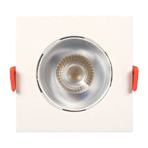 Luminária Spot Led Embutir Quadrada Branco 5W Bivolt 6500K Luz Branca 450Lm Difusor Acrílico Transparente