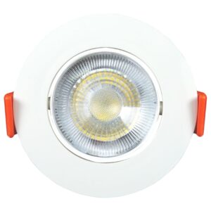 Luminária Painel Led Embutir Redondo Branco 3W Bivolt 3000K Luz Amarela 240Lm Com Driver