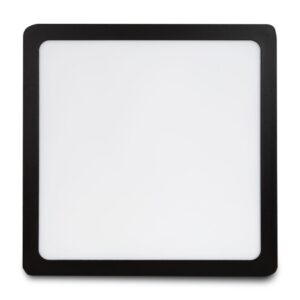 Luminária Painel Led Sobrepor Quadrado Preto 18W Bivolt 4000K Luz Branca 1530Lm
