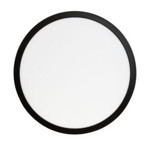 Luminária Painel Led Sobrepor Redonda Preto 24W Bivolt 6500K Luz Branca 2040Lm