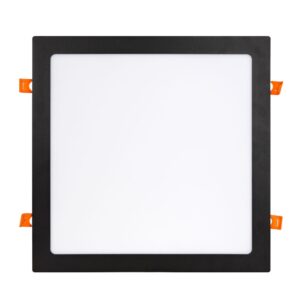 Luminária Painel Led Embutir Quadrado Preto 24W Bivolt 4000K Luz Branca 2040Lm