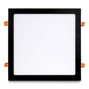 Luminária Painel Led Embutir Quadrado Preto 24W Bivolt 6500K Luz Branca 2040Lm Difusor Acrílico