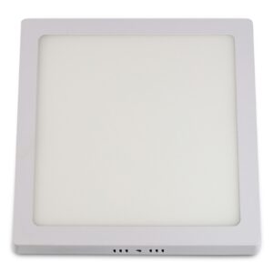 Luminária Plafon Led Sobrepor Quadrado Alumínio Branco 25000H 120G 18W Ip40 Bivolt 4000K Luz Branca 1530Lm Home Led 210x210x28mm
