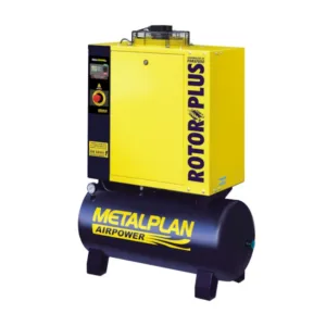 Compressor Parafuso 6 HP 27,4 Pés 8 Bar 100 Litros 220V Trifásico ROTOR PLUS METALPLAN