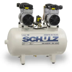 Compressor de Ar Odontológico Schulz CSD 18/100 3HP 100 Litros Isento de Óleo 220V Silencioso
