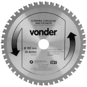 Lâmina de Serra Circular com 48 Dentes 185x1.1 4675185048 VONDER
