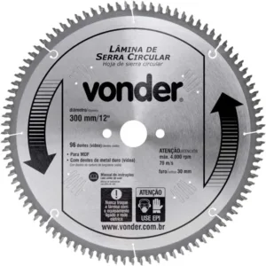 Lâmina de Serra Circular com 96 Dentes 300x30 4650030096 VONDER
