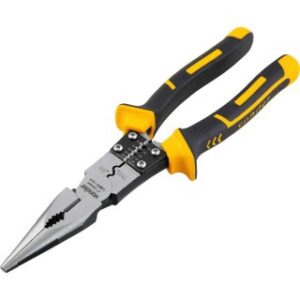 Alicate bico meia-cana reto 9", para eletricista, multifunção, com isolação até 1.000 V, VONDER 36.62.009.230