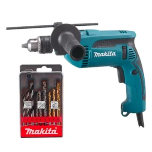 Furadeira de Impacto Vel. Variável e Reversível 1/2 Pol. 760W 220V com Kit de Broca Makita: HP1640X2