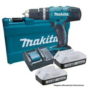 Furadeira Parafusadeira de Impacto 1/2Pol. com Bateria 18V 1,5Ah e Carregador Makita: DHP453Y002