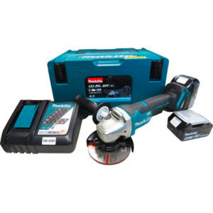 Esmerilhadeira Angular 4.1/2" 18V Brushless com 2 Baterias 5.0Ah Carregador Bivolt e Maleta Makita: DGA458RTJ