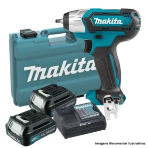 Chave de Impacto 1/4" 60Nm 12V 2 Baterias 1.5Ah Carregador Bivolt e Maleta Makita: TW060DWYE