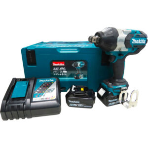 Chave de Impacto Brushless 3/4" 1250Nm 2 Baterias 5,0Ah 18V Carregador Bivolt e Maleta Makita: DTW1001RTJ