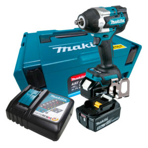 Chave de Impacto Brushless 1/2" 2 Baterias 5,0Ah 18V Com Carregador e Maleta Makita: DTW700RTJ