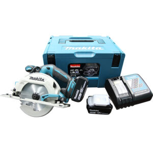 Serra Circular 6-1/2" 165mm Brushless 2 Baterias 18V 5,0 Ah 5.000 RPM com Carregador Makita: DHS680RTJ