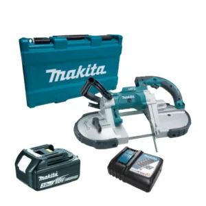Serra de Fita Portátil 18V 120mm com 2 Baterias 3,0Ah Carregador Bivolt e Maleta Makita: DPB180RFE