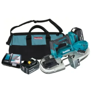 Serra de Fita Portátil 18V 66mm com 2 Baterias 5.0Ah Carregador Bivolt e Bolsa Makita: DPB183RTE