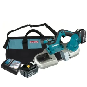 Serra de Fita Portátil 18V 64mm com 2 Baterias 5.0Ah Carregador Bivolt e Maleta Makita: DPB182RTE