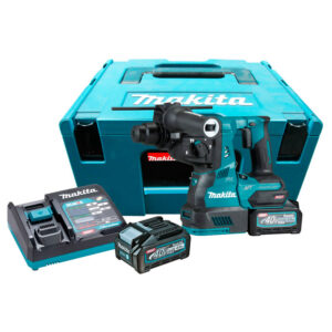 Martelete Perfurador/Rompedor Brushless com 2 Baterias 40V 4.0Ah Carregador e Maleta Makita: HR001GM201
