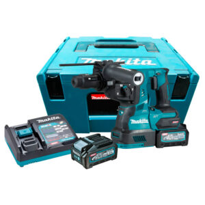 Martelete Perfurador Rompedor Brushless 40V 2.9J 980 RPM com 2 Baterias 4.0Ah Carregador e Maleta Makita: HR002GM201