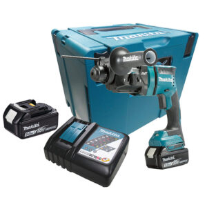 Martelete Perfurador Rompedor Brushless 18V 1,7J 1350 RPM com 2 Baterias 5.0Ah 1 Carregador Bivolt e Maleta Makita: DHR182RTJ