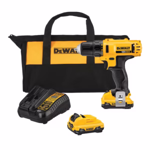 Furadeira/Parafusadeira 3/8'' com 2 Baterias 12V Carregador Bivolt e Bolsa Dewalt: DCD710D2-BR