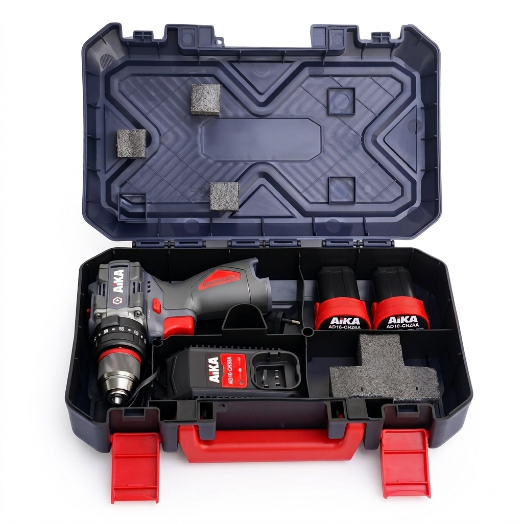 Furadeira Parafusadeira de Impacto AIKA 16V Brushless 50Nm 2 Baterias Furadeira Parafusadeira de Impacto AIKA 16V Brushless 50Nm 2 Baterias