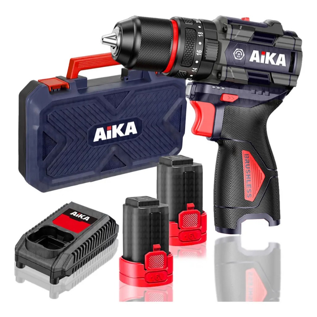 Furadeira Parafusadeira de Impacto AIKA 16V Brushless 50Nm 2 Baterias Furadeira Parafusadeira de Impacto AIKA 16V Brushless 50Nm 2 Baterias
