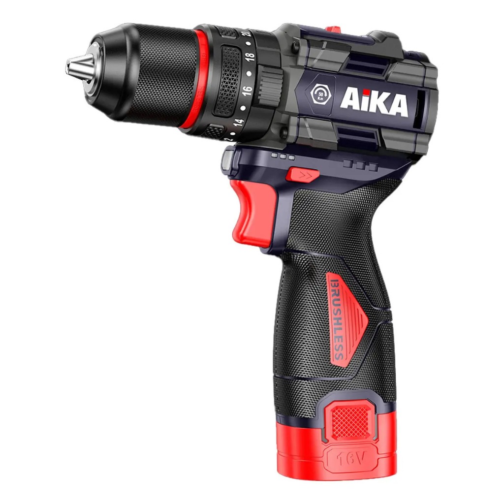 Furadeira Parafusadeira de Impacto AIKA 16V Brushless 50Nm 2 Baterias Furadeira Parafusadeira de Impacto AIKA 16V Brushless 50Nm 2 Baterias