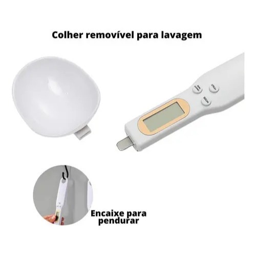 Colher Balança Digital 500g de Alta Precisão para Cozinha Café Whey e Temperos Colher Balança Digital 500g de Alta Precisão para Cozinha Café Whey e Temperos