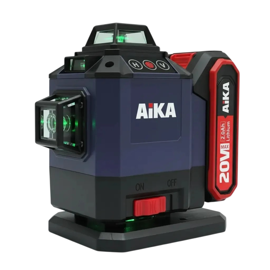 Nível a Laser Verde Aika 20V 16 Linhas 4D 360° com Bateria e Maleta Nível a Laser Verde Aika 20V 16 Linhas 4D 360° com Bateria e Maleta