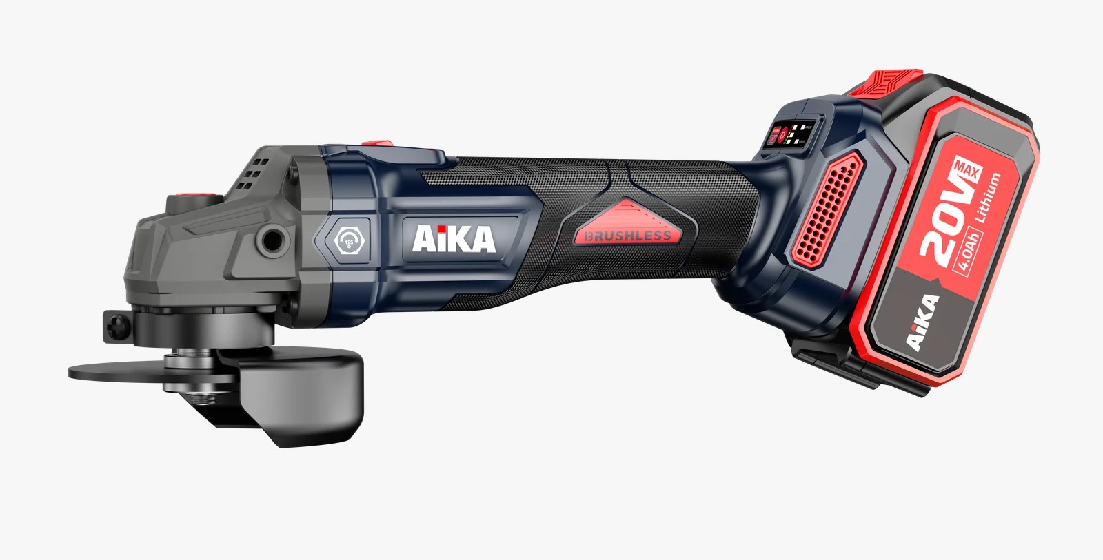 Esmerilhadeira Angular Aika 20V Brushless 115mm com 2 Baterias 4.0Ah Esmerilhadeira Angular Aika 20V Brushless 115mm com 2 Baterias 4.0Ah