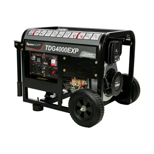 Gerador Diesel Toyama 3,3 kVA Monofásico Bivolt 115/230V Partida Elétrica e Manual AVR 296cc Uso Intensivo Gerador Diesel Toyama 3,3 kVA Monofásico Bivolt 115/230V Partida Elétrica e Manual AVR 296cc Uso Intensivo