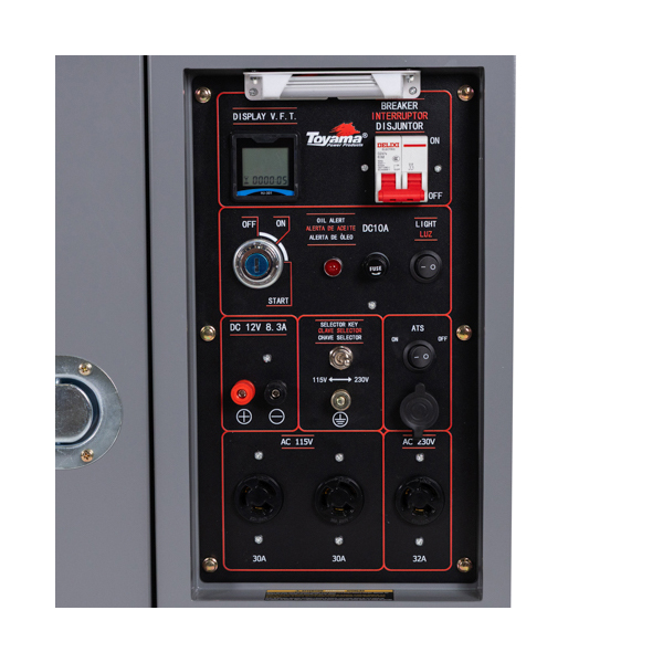 Gerador Diesel Toyama 7,2 kVA Monofásico Bivolt 115/230V Partida Elétrica Cabinado AVR Gerador Diesel Toyama 7,2 kVA Monofásico Bivolt 115/230V Partida Elétrica Cabinado AVR