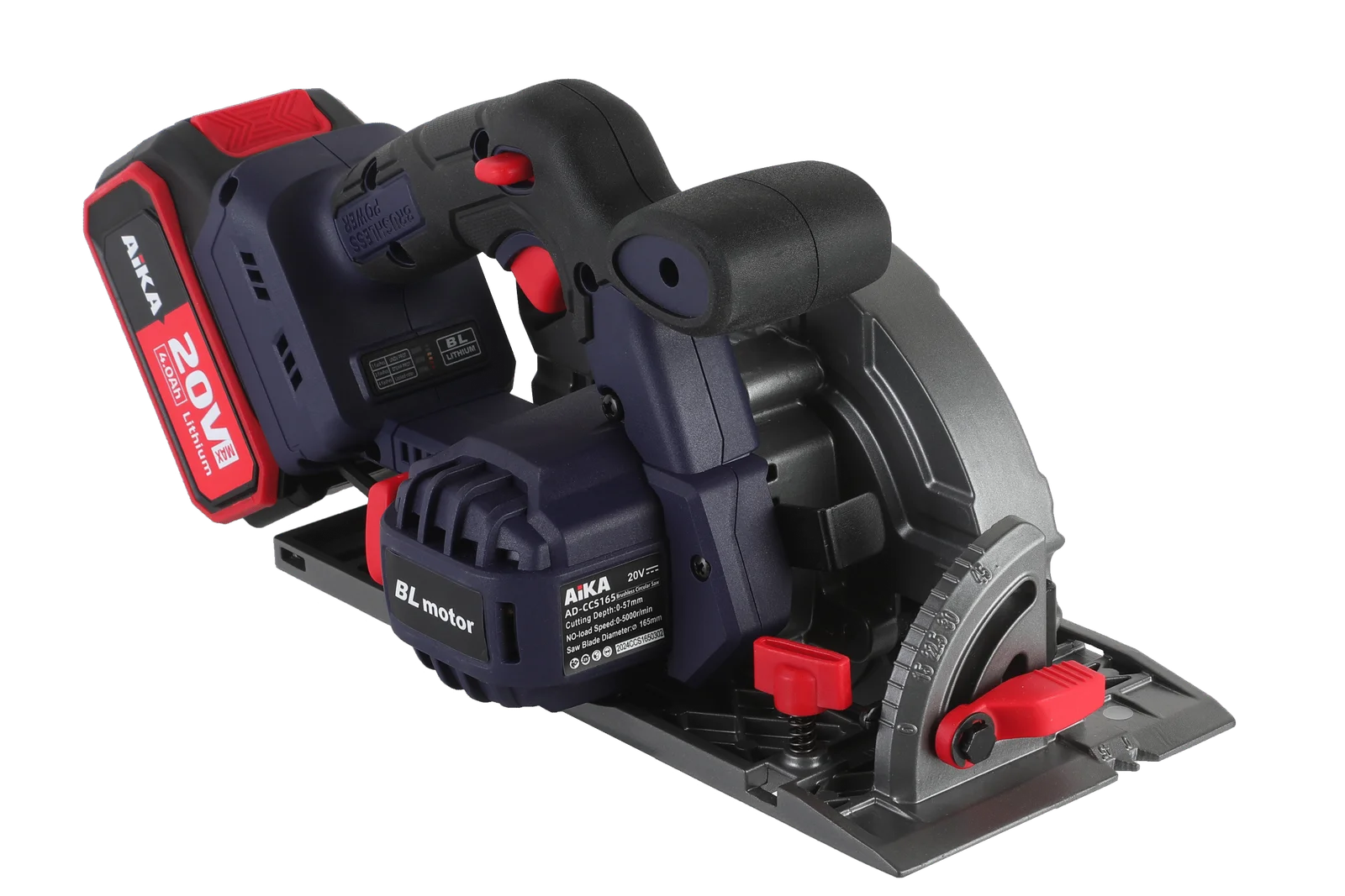 Serra Circular Aika 20V Brushless 165mm com 2 Baterias 4.0Ah Serra Circular Aika 20V Brushless 165mm com 2 Baterias 4.0Ah